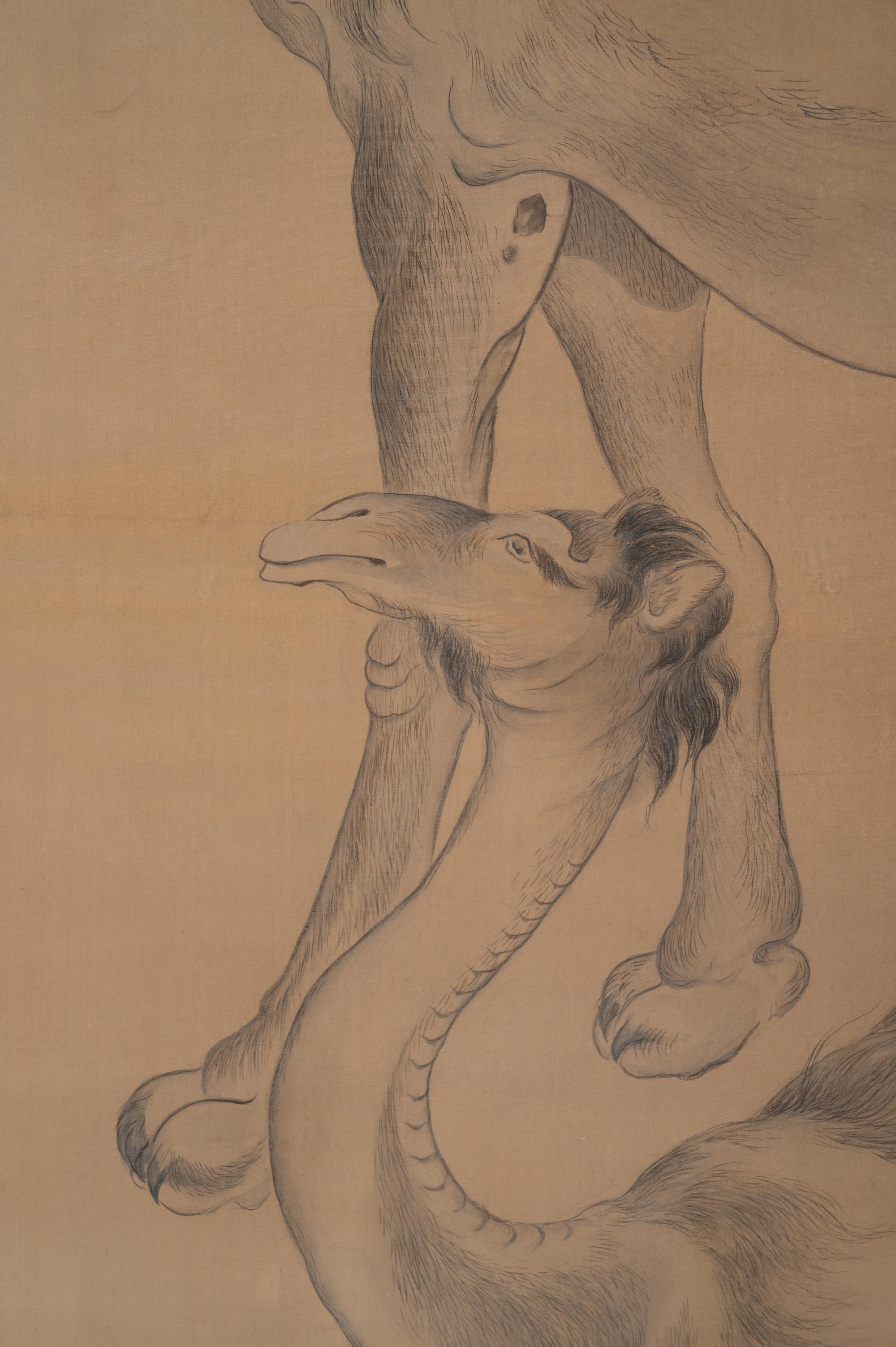A Pair of Chinese Works on Silk Depicting Camels — 20TH CENTURY