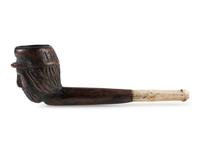 Civil War soldier folk art carved pipe identified to the 117th New York Volunteers.