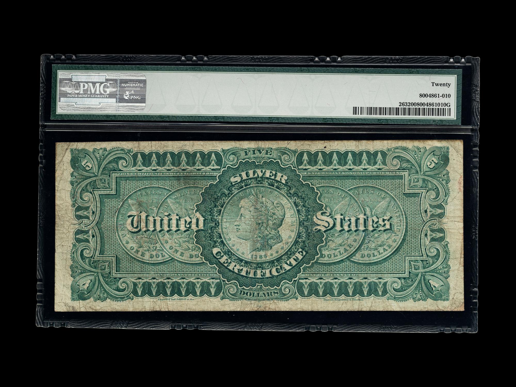 A Series 1886 Silver Dollar Back $5 Silver Certificate (PMG VF20) [Fr. 263]