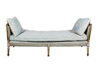 A Louis XVI Grey-Painted and Parcel-Gilt Lit du Jour