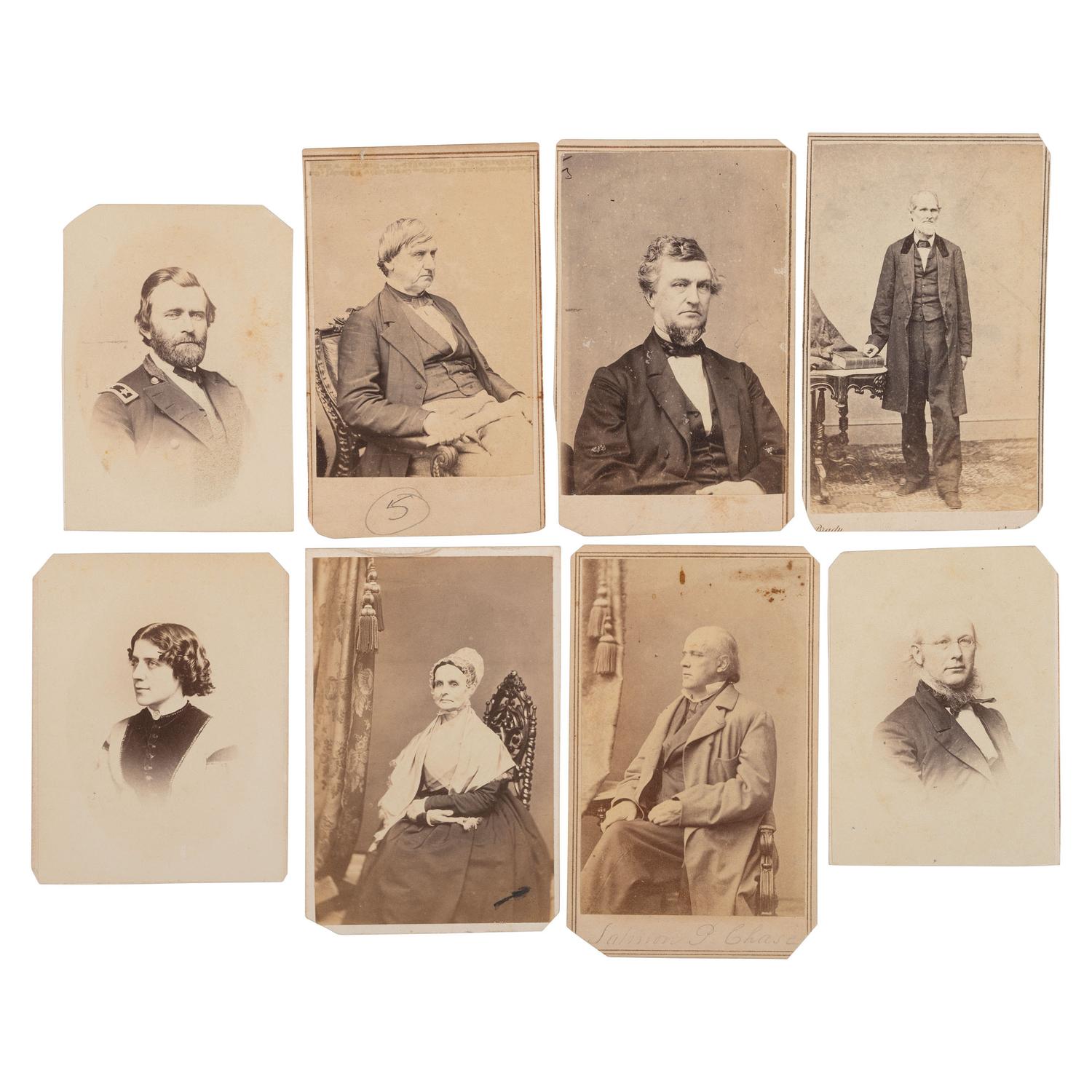 [CIVIL WAR]. CDV album featuring important military figures, politicians, clergymen, writers, and other prominent personalities of the era.
