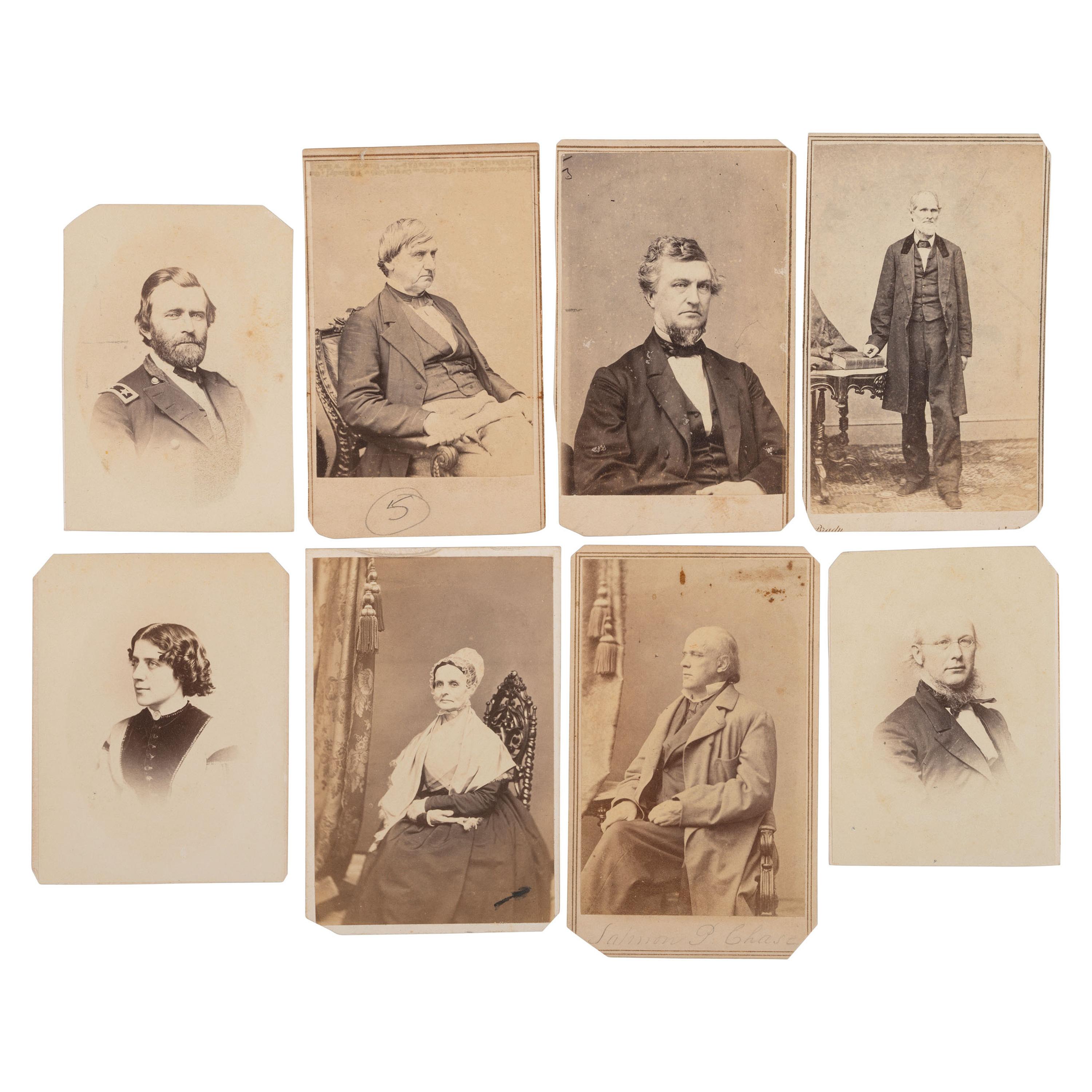 [CIVIL WAR]. CDV album featuring important military figures, politicians, clergymen, writers, and other prominent personalities of the era.