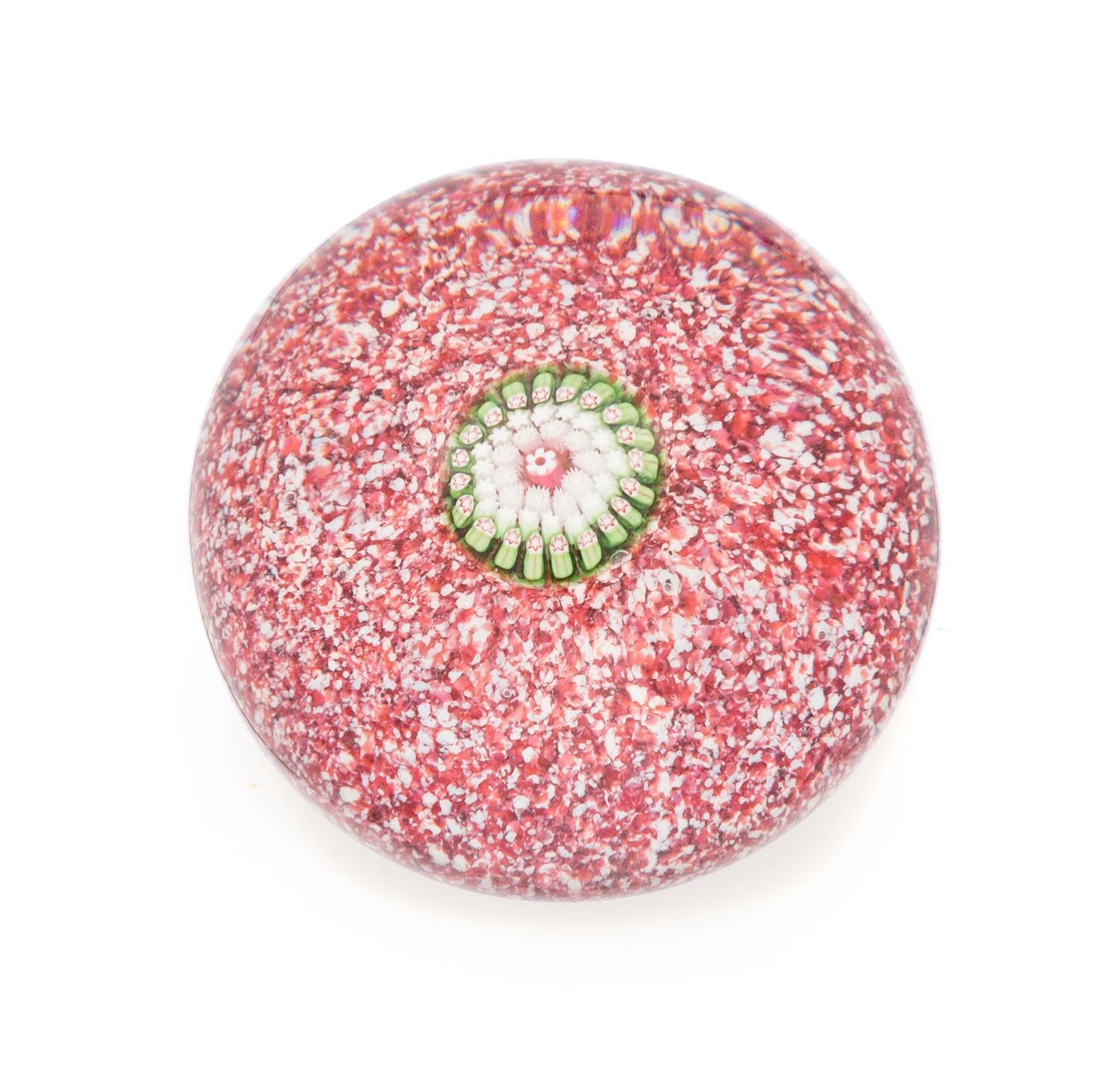 Saint-Louis, France, a miniature pink jasper-ground paperweight