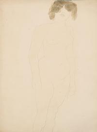 Femme Nue Debout, de Face, les Cheveux dans les Yeux , circa 1896