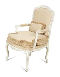 A Louis XV Style Painted Fauteuil