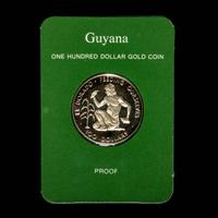 A 1977 Republic of Guyana Issued Franklin Mint Struck $100 Gold Proof