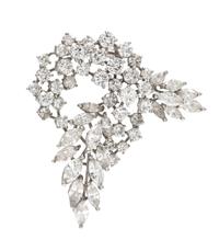 A Platinum and Diamond Spray Brooch, 9.50 dwts.