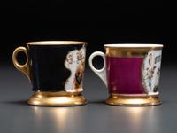Two Animal Breeder's Porcelain Occupational Shaving Mugs