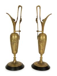 A Pair of Neoclassical Gilt Bronze Ewers — 19TH/20TH CENTURY