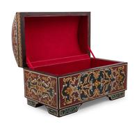 Two Syrian Carved and Polychrome-Decorated Wood Blanket Chest