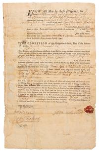 [FRANKLIN PRINTING]. "Know all men by these presents, that we…" [Philadelphia: Benjamin Franklin, ca 1733].