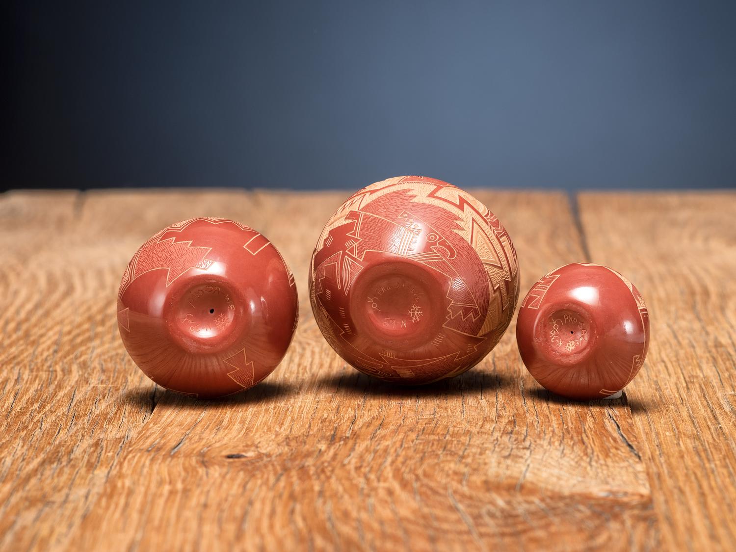 Miniature Sgraffito Redware Pottery