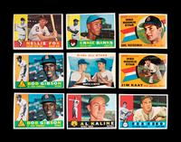 A Group of Nine 1960 Topps Baseball Cards Including Multiple Hall of Famers and Carl Yastrzemski Rookie No. 148,