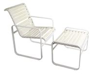A Collection of Patio Furniture Height of chaise lunge 17 inches x length 78 inches x width 28 1/2 inches.