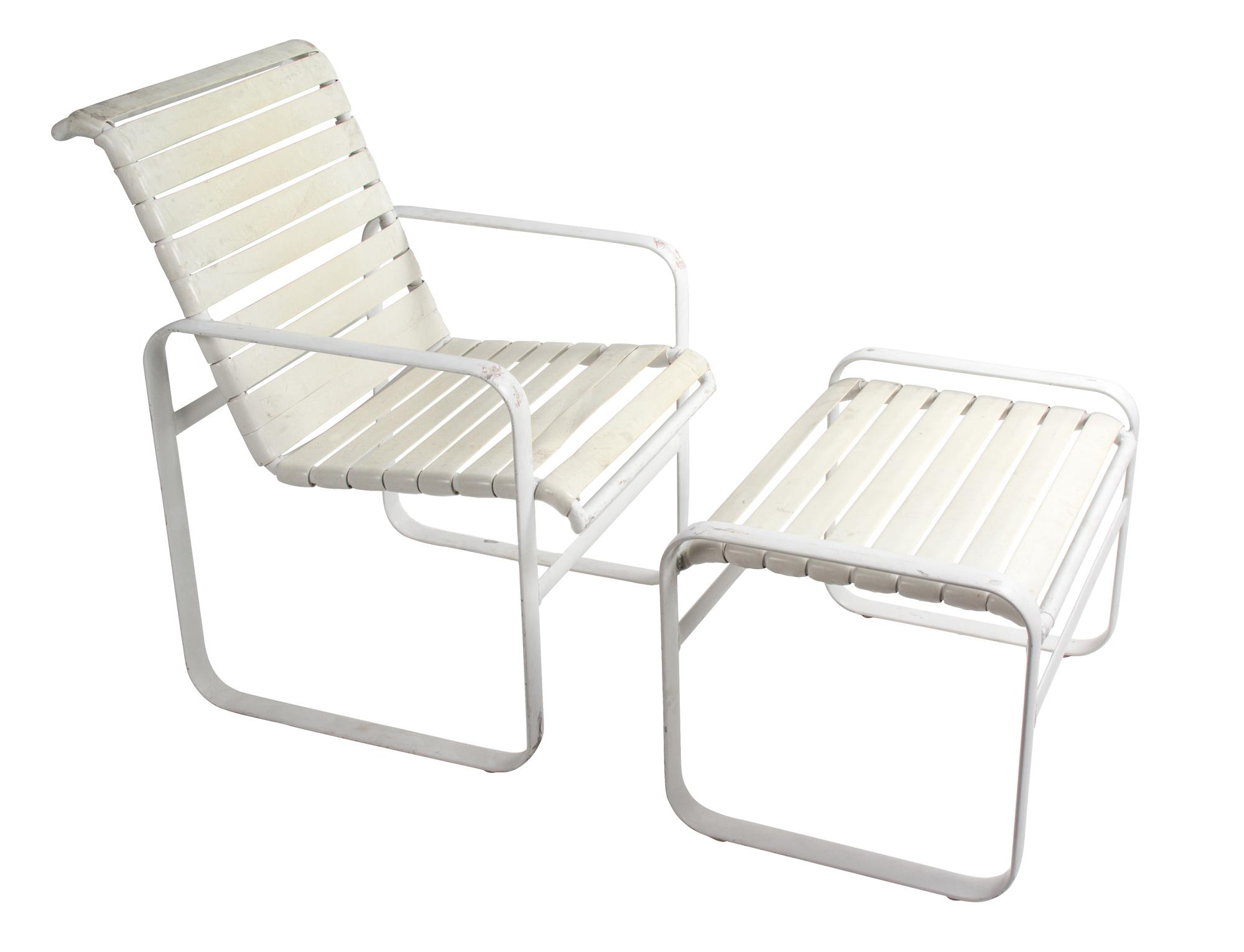 A Collection of Patio Furniture Height of chaise lunge 17 inches x length 78 inches x width 28 1/2 inches.
