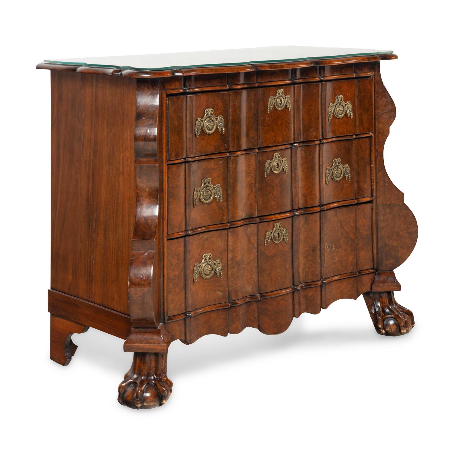 A Dutch Mahogany Serpentine-Front Chest of Drawer