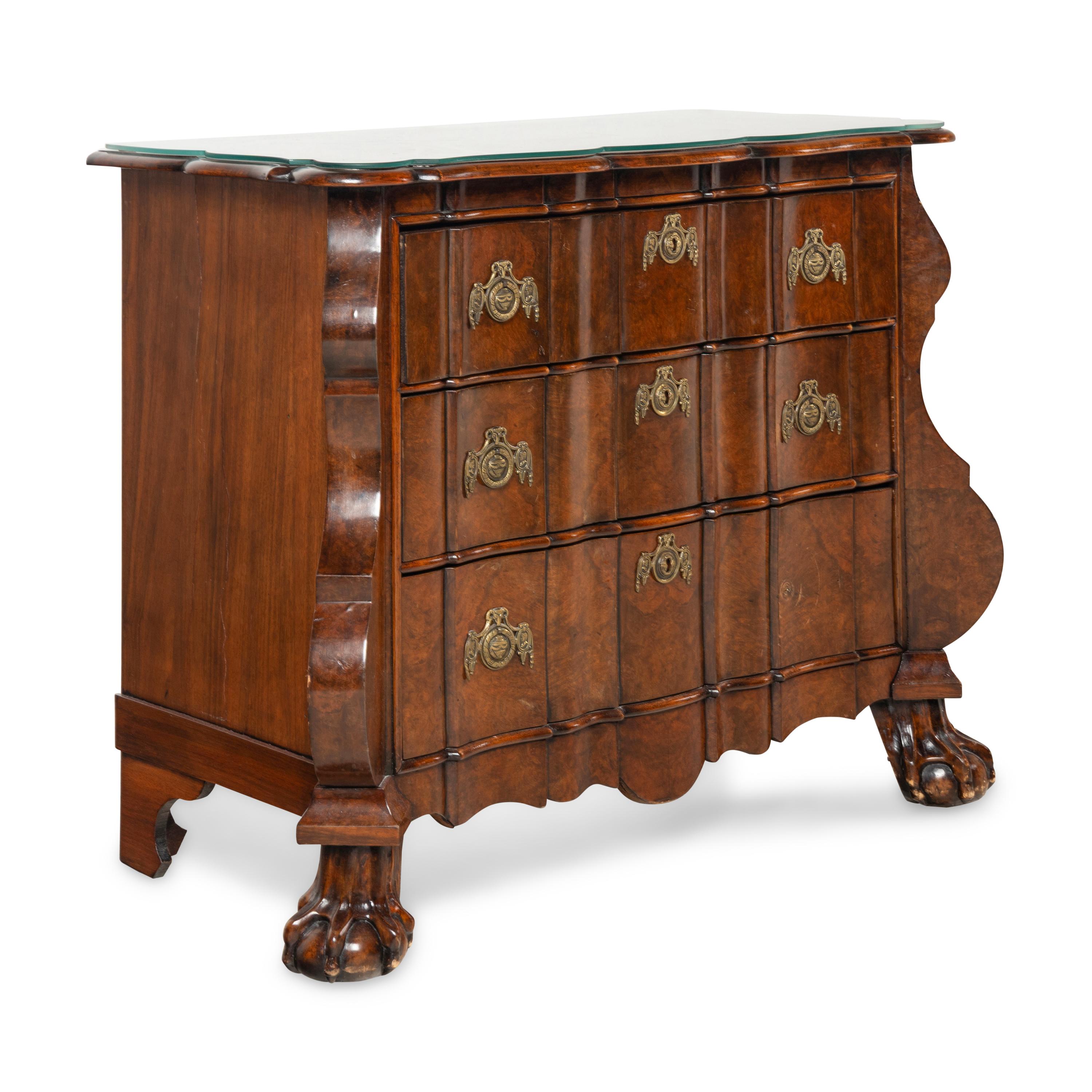 A Dutch Mahogany Serpentine-Front Chest of Drawer