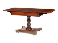 A Regency Gilt Bronze Mounted Rosewood and Satinwood Inlaid Sofa Table