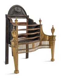 A George III Brass and Steel Firegrate