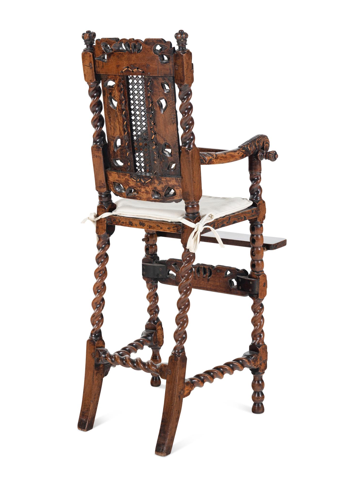A William and Mary Walnut Highchair