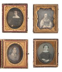 [EARLY PHOTOGRAPHY]. 32 sixth plate daguerreotype portraits of young to middle-aged women.