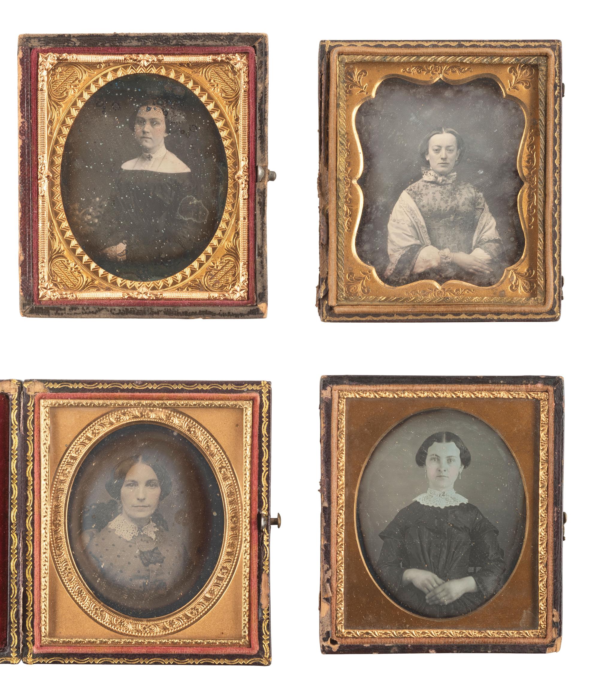 [EARLY PHOTOGRAPHY]. 32 sixth plate daguerreotype portraits of young to middle-aged women.