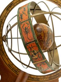 A Mahogany and Metal Armillary Sphere