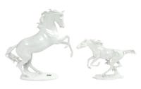 Two Bavarian Porcelain Figures Width of wider 11 inches. — 20TH CENTURY
