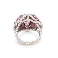 TIFFANY & CO., WHITE GOLD AND RUBY RING