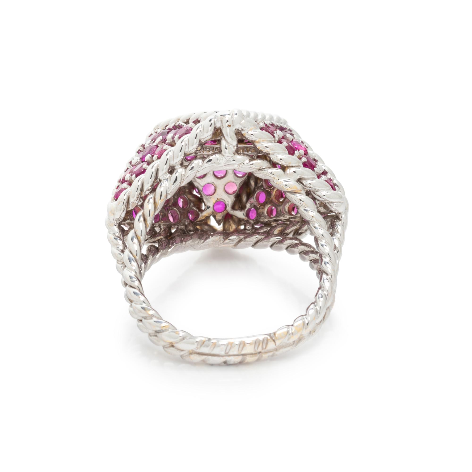 TIFFANY & CO., WHITE GOLD AND RUBY RING