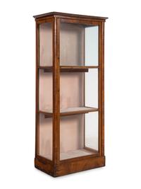 A Biedermeier Birch Vitrine Cabinet