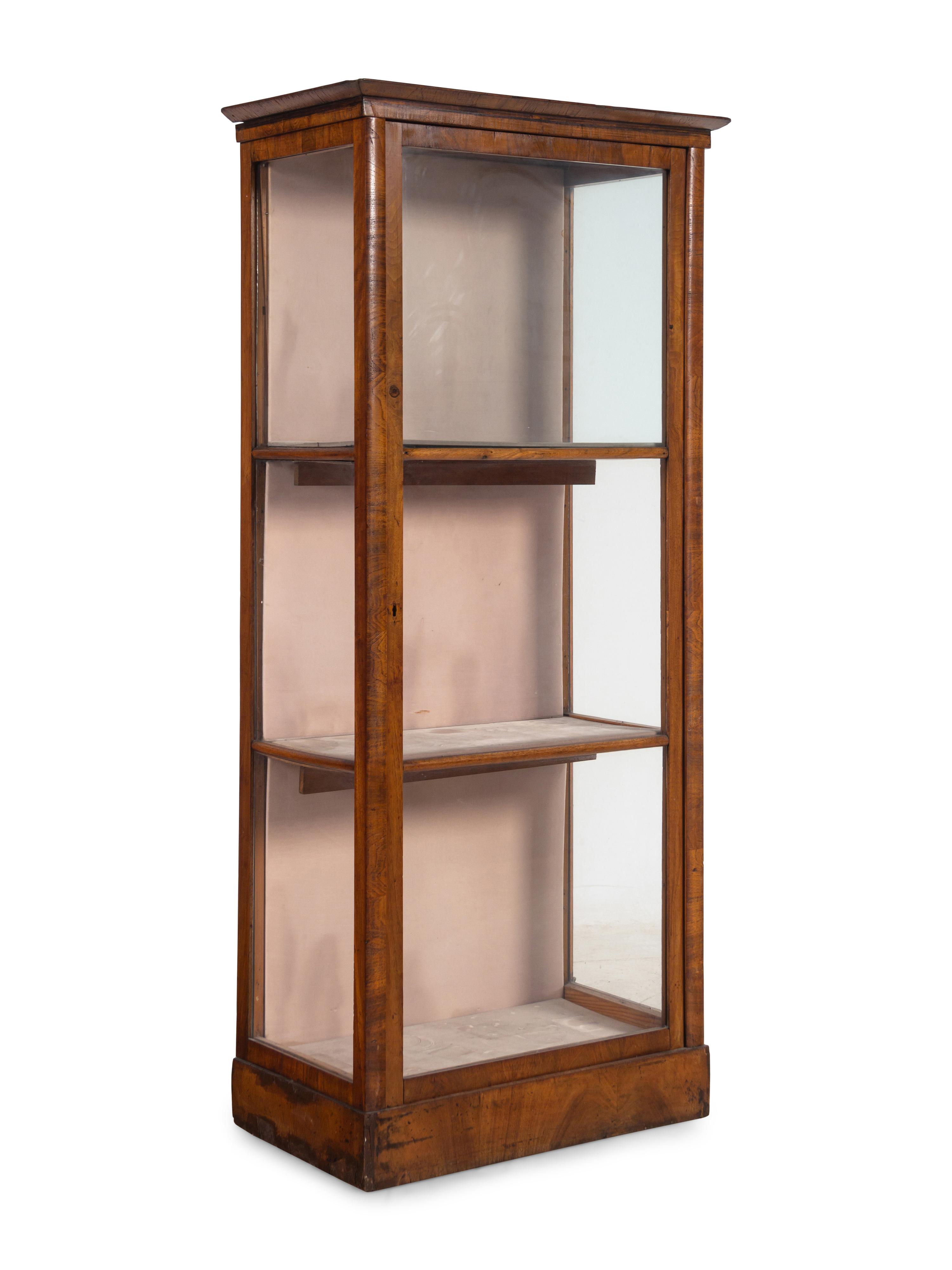 A Biedermeier Birch Vitrine Cabinet