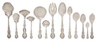 An American Silver Flatware Service, Gorham Manufacturing Co., Providence, RI, 20th Century, in the Strasbourg pattern, comprising: 15