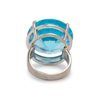 Blue Topaz and White Gold Ring