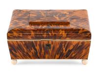A Regency Tortoise Shell Jewelry Box