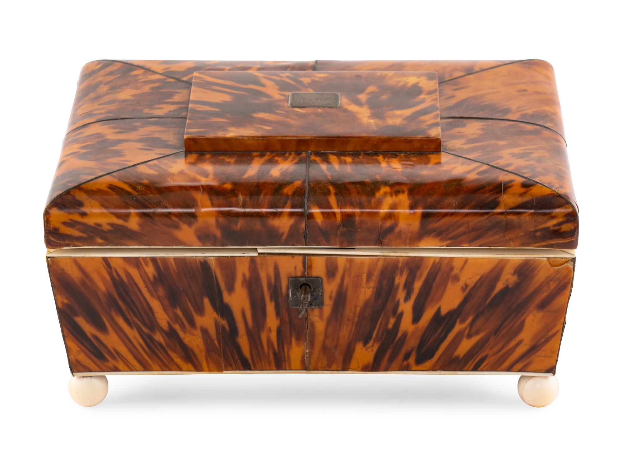 A Regency Tortoise Shell Jewelry Box