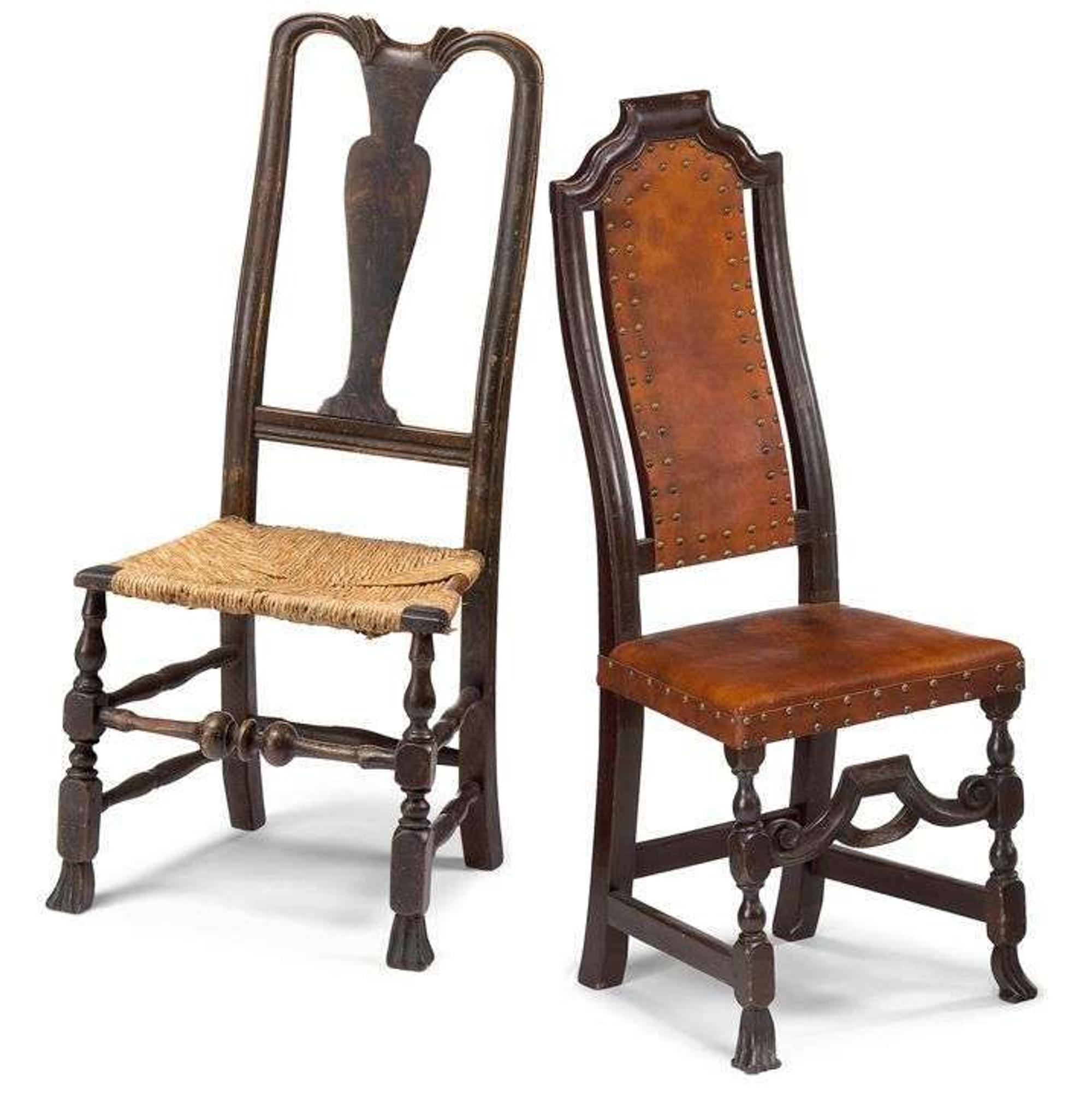 Two Queen Anne side chairs new england, 18th century