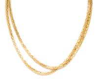 An 18 Karat Yellow Gold Byzantine Chain Necklace, 36.50 dwts.
