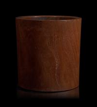 A Chinese Huanghuali Brush Pot, Qing Dynasty to Republic 晚清民國 黃花梨筆筒一件
