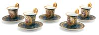 Five Royal Vienna Porcelain Chocolate Cups and Undertrays Diameter of undertray 4 3/4 inches. — BAILEY, BANKS, & BIDDLE, 19TH CENTURY
