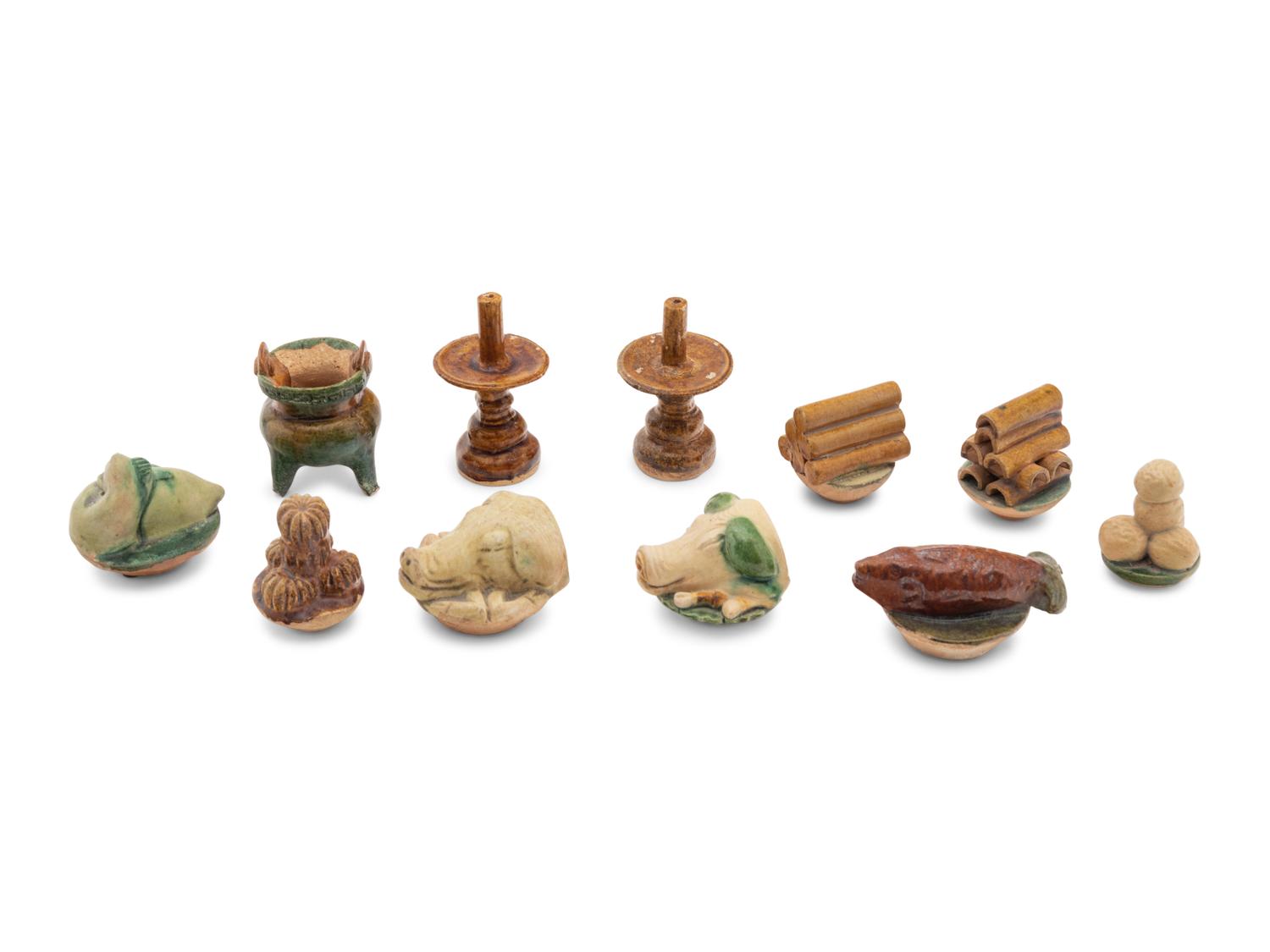 A Set of 20 Chinese Painted Pottery Tomb Wares