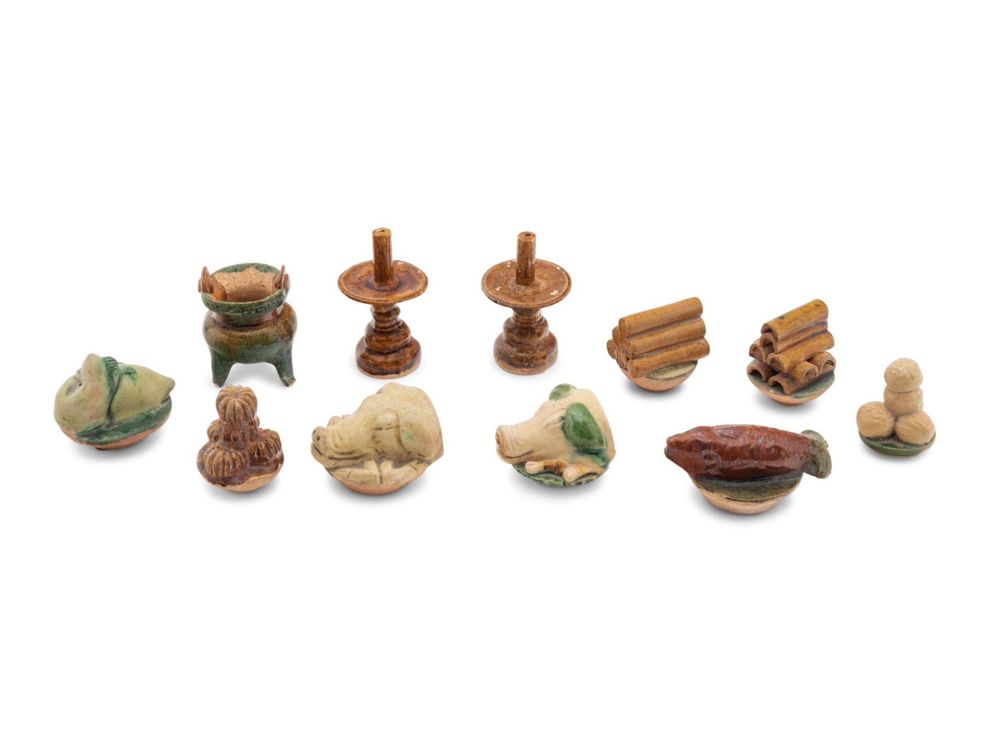 A Set of 20 Chinese Painted Pottery Tomb Wares