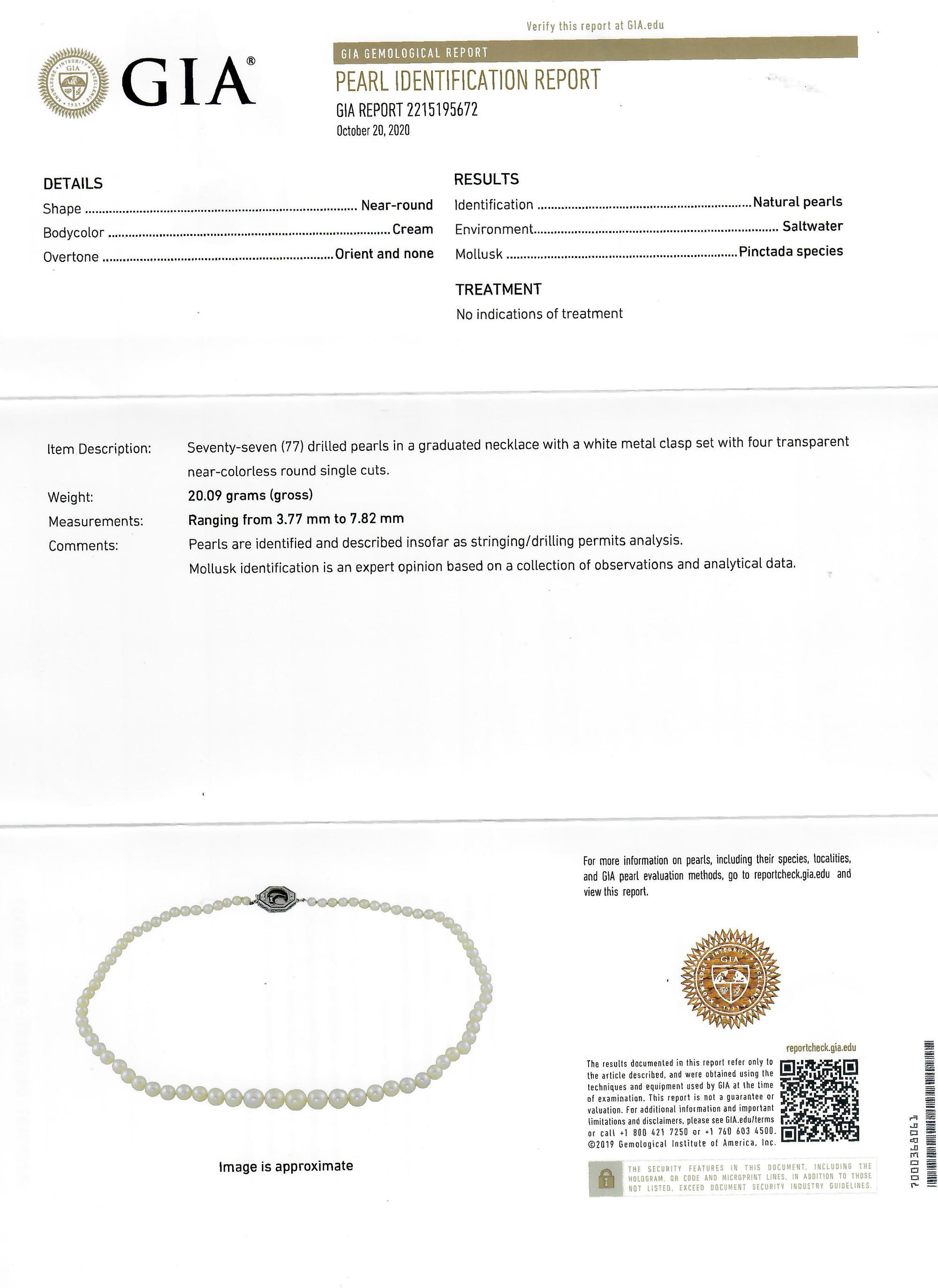 NATURAL PEARL AND DIAMOND NECKLACE