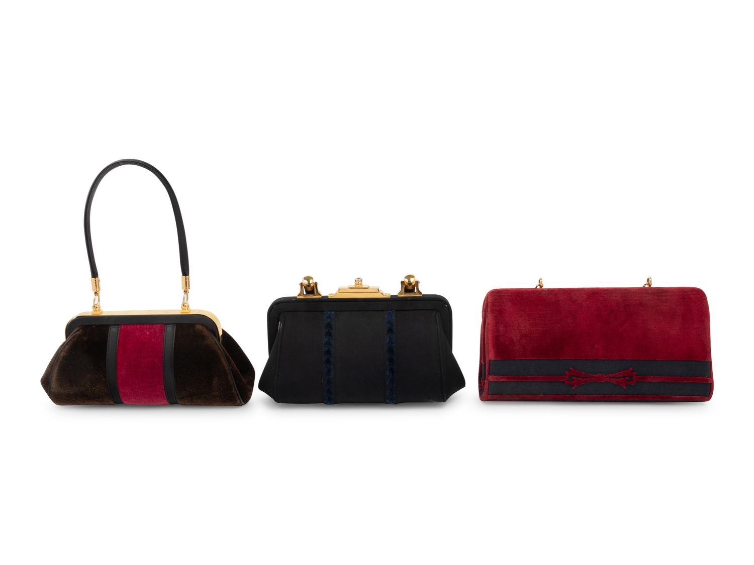 Three Roberta di Camerino Velvet Hand Bags, 1970s