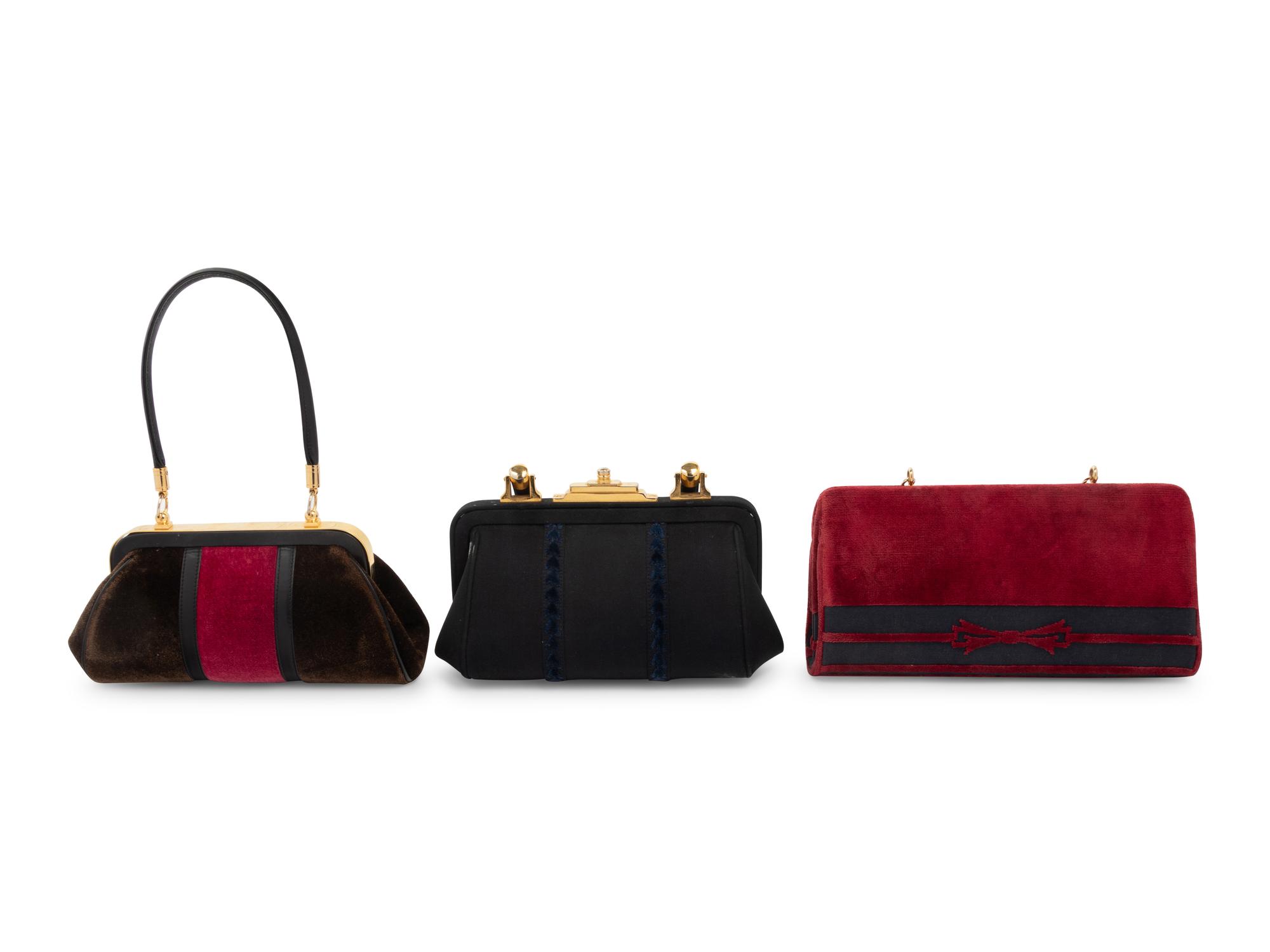 Three Roberta di Camerino Velvet Hand Bags, 1970s