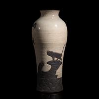A Large Chinese Crackle Glazed Iron-Decorated 'Dragon and Crane' Vase, Late 19th Century — 清晚期 仿哥釉鐵鏽花龍紋大賞瓶