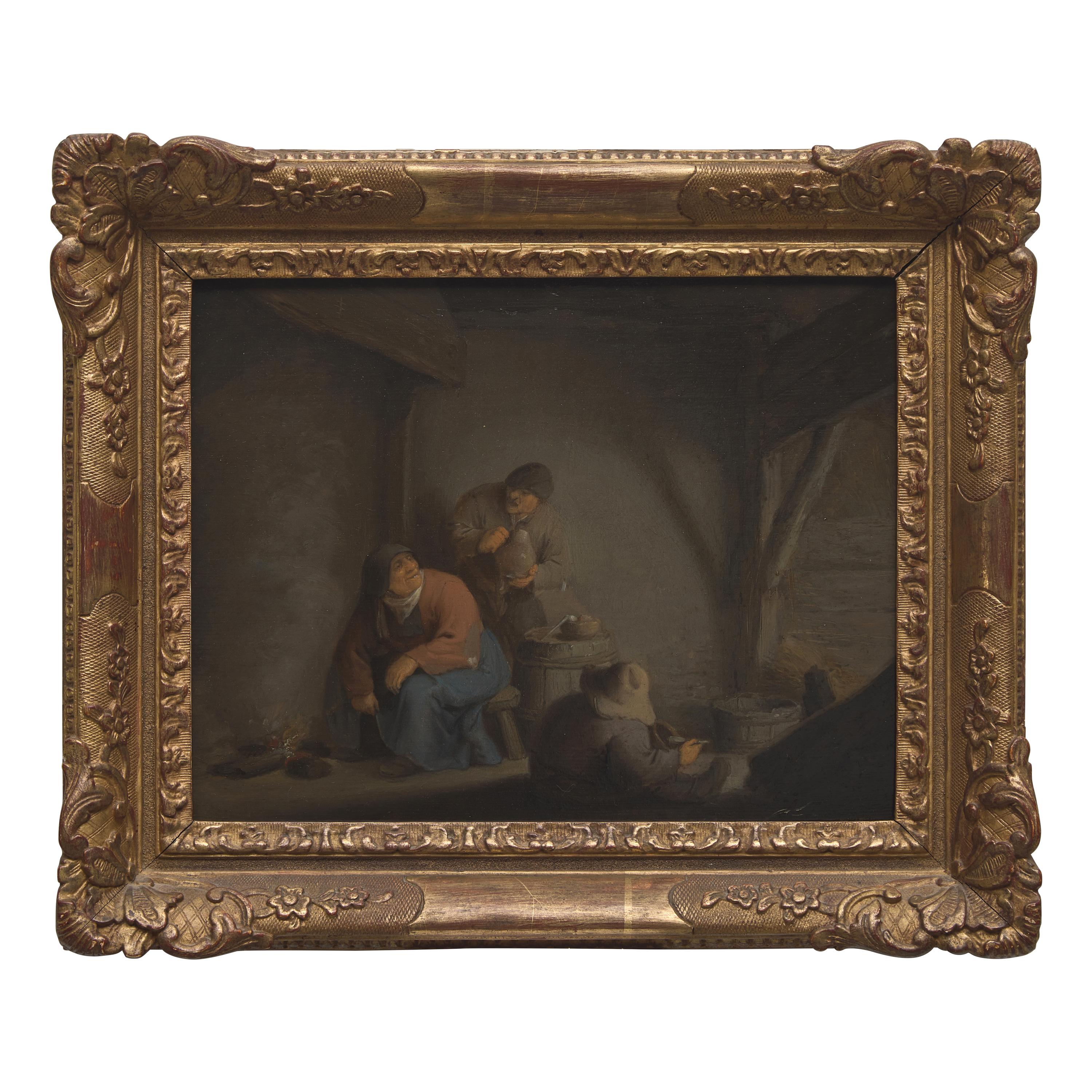 Circle of Adriaen Jansz van Ostade (Dutch, 1610-1685) — Peasants Drinking and Smoking in an Inn