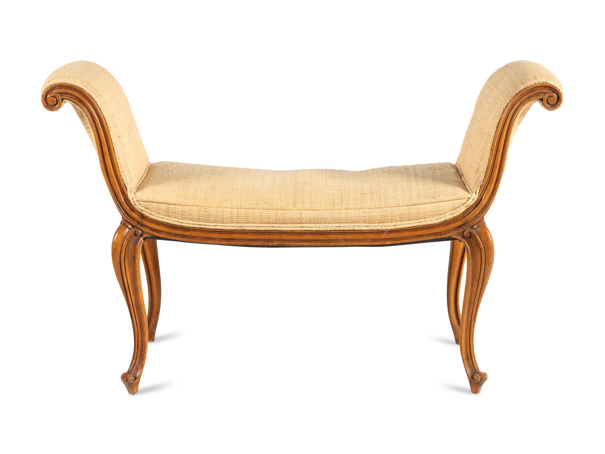 An Italian Walnut Bench