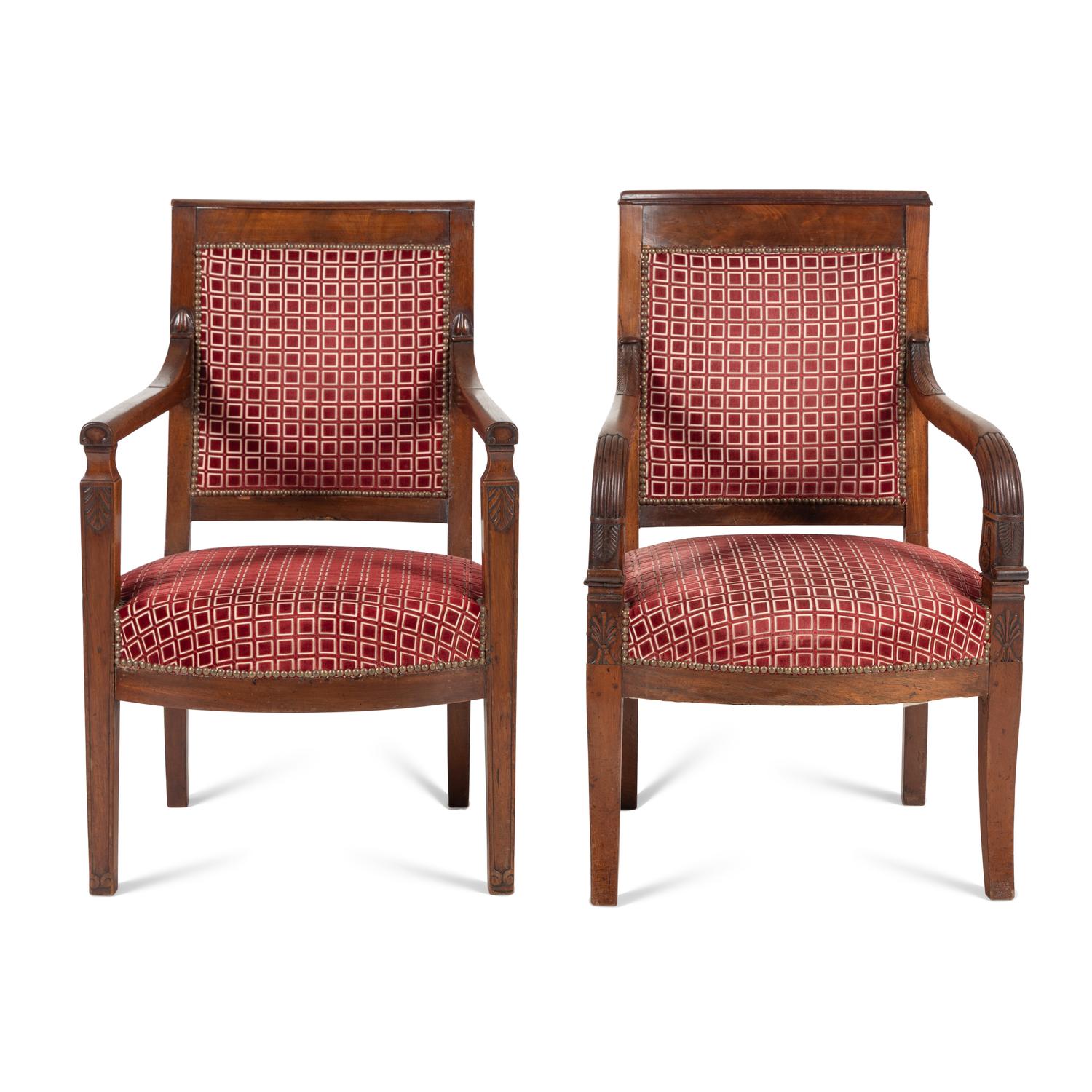 Two Carved Mahogany Fauteuils