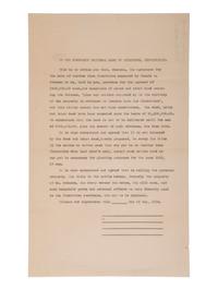 [MISSISSIPPI]. 1919 document ref. purchase of Panther Burn Plantation signed by LeRoy Percy.